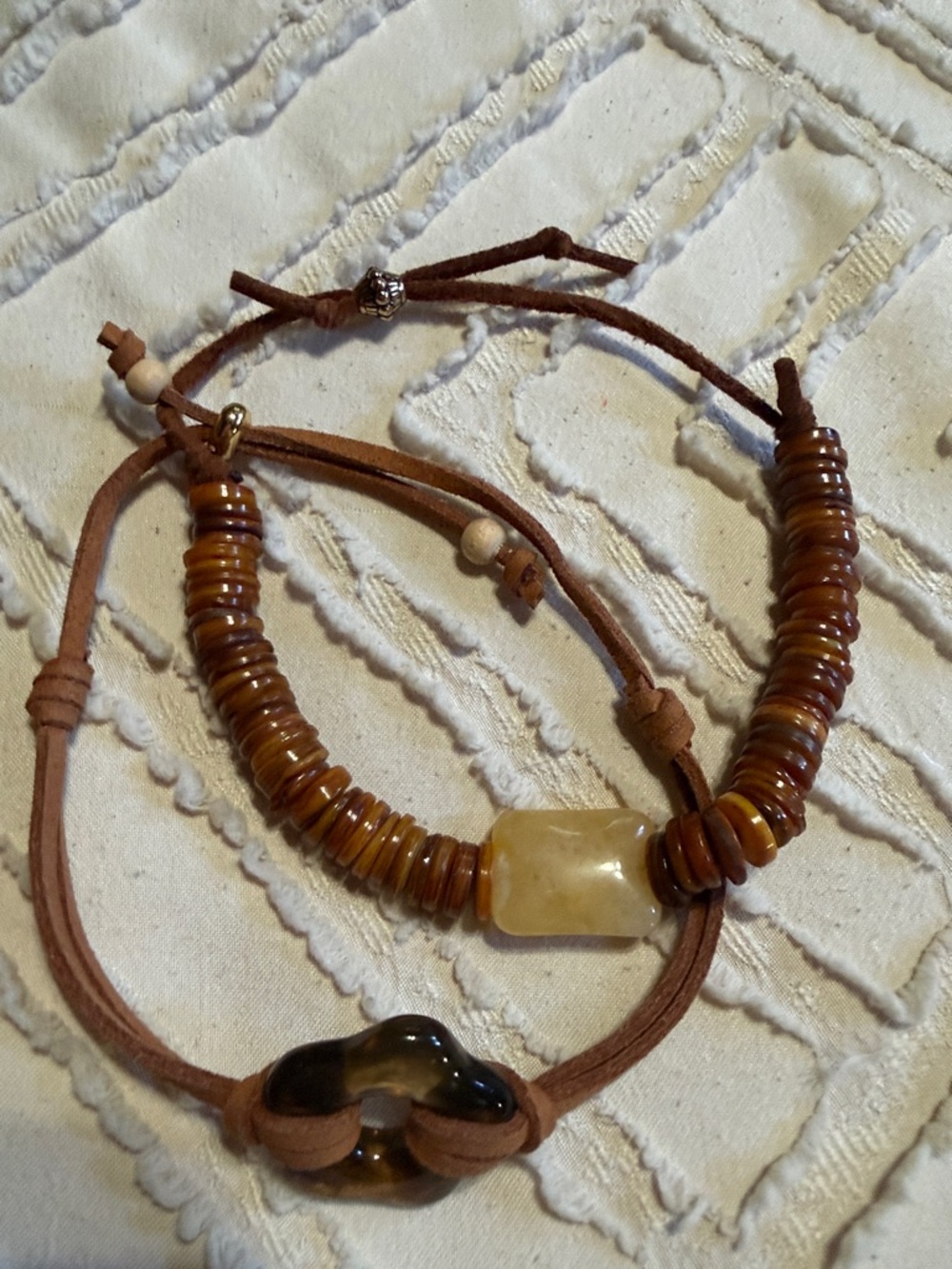Free people natural stone bracelet set.